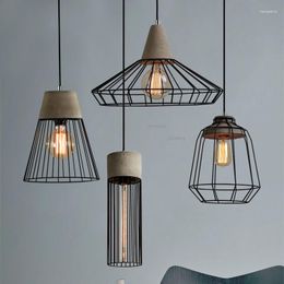 Chandeliers Modern LED Lighting Light Fixtures Industrial Lamp Minimalist Bar Retro Decoration Cement Chandelier Dining Room Hanging