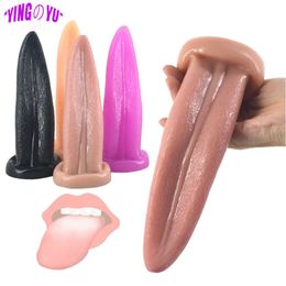 Beauty Items Realistic Tongue Anal Plug Sucker Buttplug G-Spot Vagina Massager sexyual Oral sexy Toys for Women Gay Adult Games Erotic Products