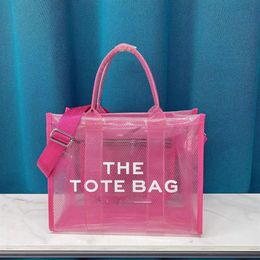 Designer Women's Summer Transparent Tote Bags 2022 New PVC Jelly Color Large-capacity Handbags with Shoulder Strap Beach Bag215T