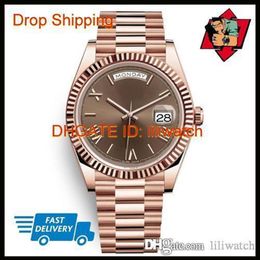 DAYDATE Yellow Rose Gold Watch Mens Women Luxury Watch Day-Date President Automatic Designer Watches Mechanical Roma Dial Wristwat230A