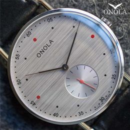 ONOLA simple Ultrathin quartz watch men classic luxury brand leather nylon male watch casual dress waterproof Relogio Masculino174v