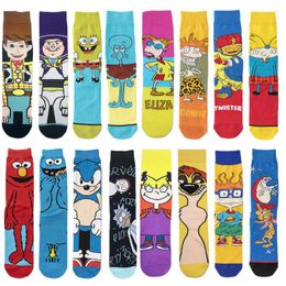 Men's Socks Standard Sock High Quality Man's Cartoon Colourful Unisex Long Happy Cotton Sox For Mens Spring Autumn Trendy Socken