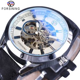 Forsining 2017 Climbing Series Silver Case Blue Glass Design Waterproof Open Work Mens Automatic Skeleton Watch Top Brand Luxury321b