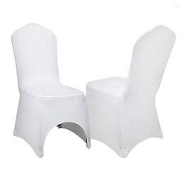 Chair Covers 20pcs/lot White/Black Universal Banquet Party Spandex Seat Polyester Stretch Elastic Arch Front El