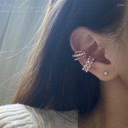Backs Earrings Korean Elegant Zircon Pearl Ear Cuff EarBone Clip For Women Girls Fake Piercing Non-Hole 2022 Trendy Fashion Jewellery