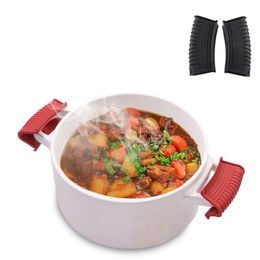 Cookware Parts Kitchen Accessories Silicone Pan Handle Sleeve Thickened Thermal Insulation Cover Anti-Skid Sea Shipping RRC698