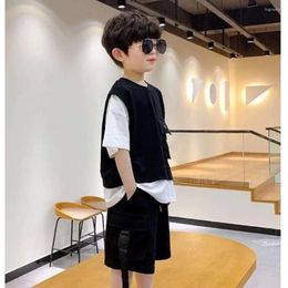 Clothing Sets Teen Junior Boys Summer 2Pieces/Set For Age 3-12 Yrs Baby Kids Short Sleeve T-shirt Pants