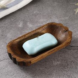 Bath Accessory Set Soap Dish Creative Wooden Drain Bathroom Decoration Household Restaurant El Service Supplies