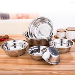 Bowls DIY Stainless Steel Bowl Cake Bread Salad Mixer Dinner Round Soup Rice Plate Kitchen Cooking Tools 6 Size 13-23cm