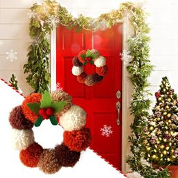 Party Supplies Christmas Wool Ball Pompom Garland Decorations Stairs Doors Windows Car Hanging Small Gifts