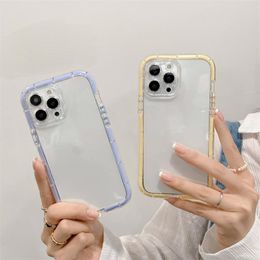 Luminous Transparent Phone Cases For iPhone 14 13 12 11 Pro Xs Max XR X Shockproof Clear Soft Silicone Air Buffer Cover