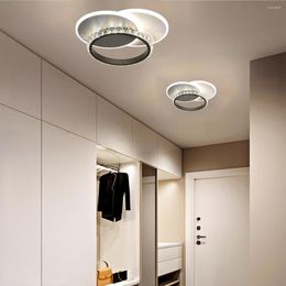 Ceiling Lights Crystal Circle Ring Light For Bedroom Dining Room Kitchen Creative Small Led Chandeliers Lighting Indoor Corridor