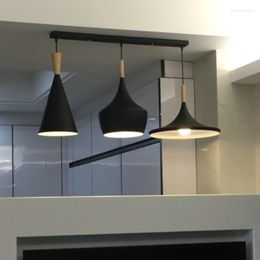 Pendant Lamps 2022 Modern Minimalist Aluminium Wood Art Chandelier Bar Cafe Restaurant Decoration Lamp 3PCS/PACK