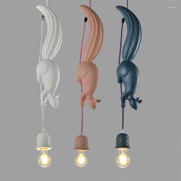 Pendant Lamps Modern Lights Led Nordic Hanging Lighting Fixture Restaurant Living Bedroom Kitchen Children's Room Decor Squirrel Lamp