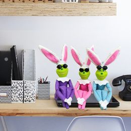 Easter Party Dolls Desktop Decoration Bunny Elf Figurine With Glasses Rabbit Child Gifts
