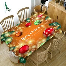 Table Cloth Christmas Tablecloth Ball Gift Pattern Rectangle Anti-smudge Fireplace Decoration Accessories