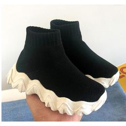 Athletic Shoes 2022 Children Flying Knitting Sock Boys Girls High-top Running Fashion Kids Breathable Non-slip Sports Sneakers Shoe
