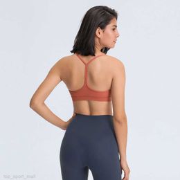 L-005 Y-förmiger Rücken, hautfreundliches Tanktop mit Brustpolster, Fitness-Outfit fühlt sich butterweich an, Sport-BH, abnehmbare Körbchen, Yoga-Weste, einfarbig