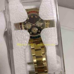 3 Style Chronograph Watch And Gift Box Real Po Mens 40MM Full Pave Diamond 116598 Yellow Gold Quartz Movement 116599 116595 Wri239Z