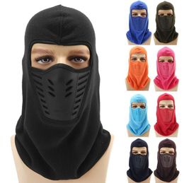 Face Mask Outdoor Motorcycle Fleece Hooded Hats Turbans Headgear Winter Warm Hat Tactical Masks Thicken Winter Ski Riding Cycling Caps Ear Muffs RRA819