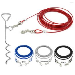 Dog Collars 3M 5M 10M Tie-Out Cable Heavy Duty Dogs Chain Leashes Outdoor Lead Belt For Small Medium Large Camping Training