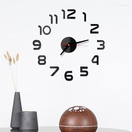 Wall Clocks Modern Design 3D DIY Acrylic Mirror Sticker Clock Home Decor Mural Decals Fashion Silent Digital