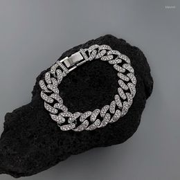 Link Bracelets High Quality Women Men's CuBan Bracelet Rhinestone Jewellery Classic Chain For Male Fine