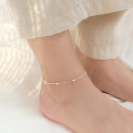 Anklets Fashion Authentic 925 Sterling Silver Anklet Fine Jewelry Korean Foot Chain For Women Girl S925 Ankle Leg Bracelet