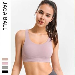 Cross Back Yoga Bra Summer Women's Vest with Chest Pad Sports Fitness Yogas Bras Sports Running Beautiful Back Round Neck Cross Women Wear Anti-sagging