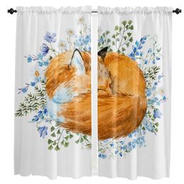 Curtain Animal Watercolour Sleeping Window Curtains For Living Room The Bedroom Home Interior Decoration Drapes Kitchen