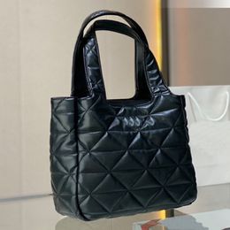 Plaid Tote Handbags Women Handbag Black Leather Purse Fashion Letter Quilted Grain Shopping Bag Large Capacity Bags