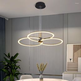 Chandeliers 2022 Modern LED Chandelier Light Creative Living Room Dinning Black Color Drop AC85-260V Indoor Lighting De