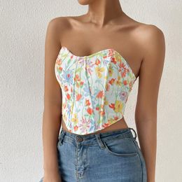 Women's Shapers Foetus Top Women Lace Bra Strapless Satin Tube Crop Bustier Sheer Casual Blouse Tops Mini Festival Clothing