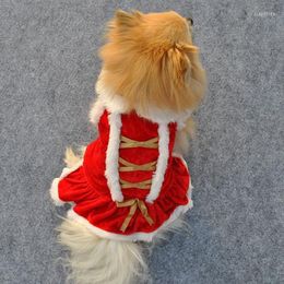 Dog Apparel Red Wedding Autumn Winter Warm Cooling Clothes Luxury Costume Christmas Dress