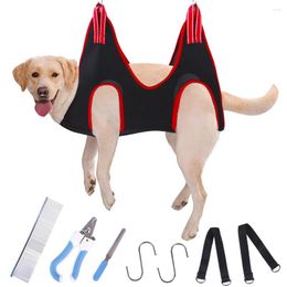 Dog Apparel 3Colors Pet Grooming Hammock With Comb Nail Clipper File Dogs Cats Beauty Bath Drying Bag Set Cleaning Supplies
