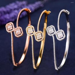 Bangle 2022 Unique Slim For African Women Cubic Zirconia Inlaid Bracelets Bangles Acero Inoxidable Joyeria Mujer Jewellery