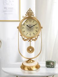 Table Clocks Pure Brass Desk Clock Modern Minimalist Porch Living Room Bedroom Home Decoration Creative Ornaments