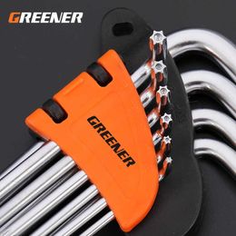 GREENER 9Pcs Screw Nuts Wrenches Ball Hexagon Torx Head Allen Key Hex Wrench Adjustable Spanner Portable Repair Tools