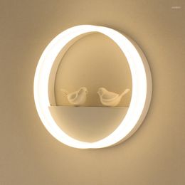 Wall Lamps Fashion Ring Aluminum Sconce Lamp LED Light Fixtures Creative Resin Lampara Pared Bedside Bedroom Staircase Lighting