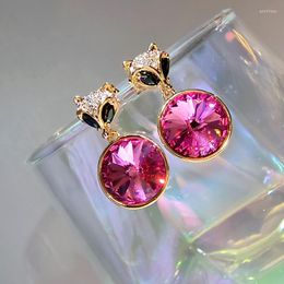 Stud Earrings Trending Jewellery 2022 Designer Girls Boucle D'oreille With Austrian Crystal For Women Earing Valentine Day Bijoux Gift