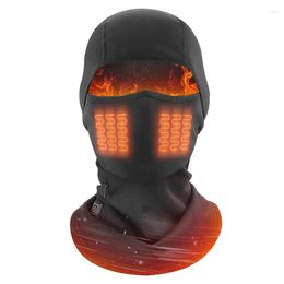 Cycling Caps Heated Balaclava Windproof Cap Thermal Headwear Bike Neck Protection Full Face Cover Camping Skiing Warm