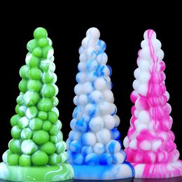 Beauty Items Multicolor Grape Shape Dildo Anal Plug With Suction Cup Silicone Material Adult Games sexy Toys Cone-Shaped Butt For Woman