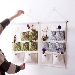 Storage Bags Wall Mounted Wardrobe Organiser Hanging Bag Behind The Door Bedside Pocket Sundries