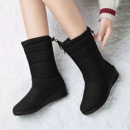 Boots Women Ankle Down Snow Waterproof Tassel Winter Shoes Warm Fur Black Female Botas Mujer 221215