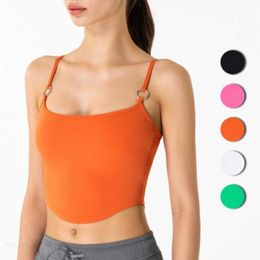 Yoga Wear Women Fitness Sports Running Yogas Bras Outdoor Shockproof Vest Quick Dry With Chest Pad Sling Bra Underwear Vest Chest U-Shaped Chest Pad Gathering