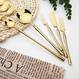 Dinnerware Sets Gold Knife Fork Spoon Chopsticks Set 304 Stainless Steel Unique Luxury Cutlery Silverware Tableware Drop