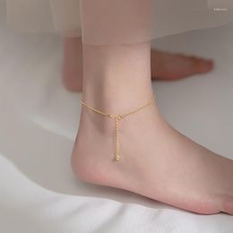 Anklets For Women 925 Sterling Silver Snake Chain Gold Color Tobillera Foot Bracelets On Leg Jewelry Sample Sandals