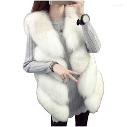 Women's Fur Ladies Vest Jacket Autumn Winter Nice Women Faux Slim Thicken Warm Waistcoat Sleeveless Casual Top F175