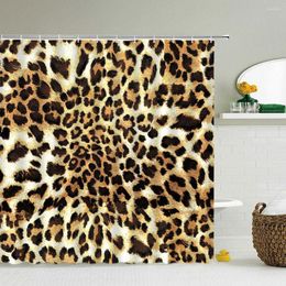 Shower Curtains 3D Waterproof Bathroom Curtain Leopard Pattern Printed Bath For Bathtub Bathing Large Wide 12 Hooks