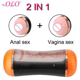 Beauty Items OLO 10 Speeds sexy Machine Blowjob Automatic Male Masturbator Dual Channel Anal Vagina Masturbation Cup Toys for Men